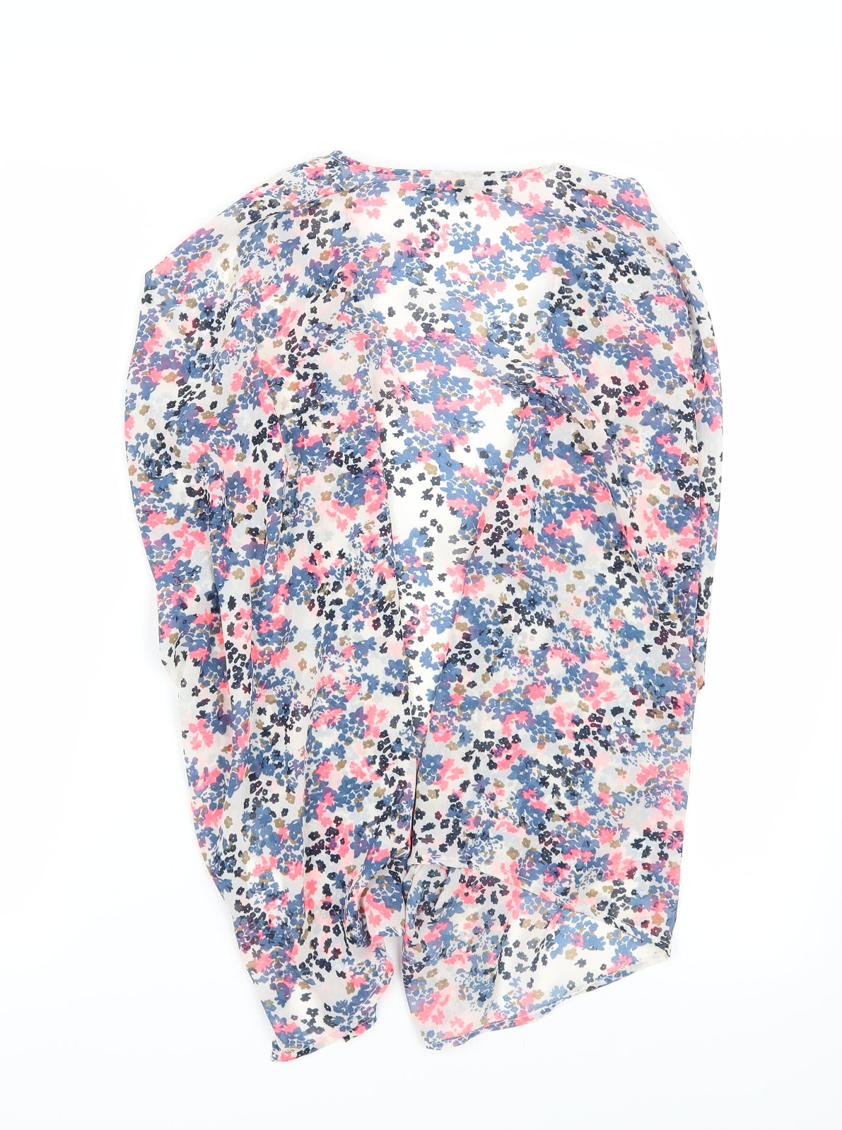 Newlook Girls White Floral Rayon Cardigan Jumper Size M