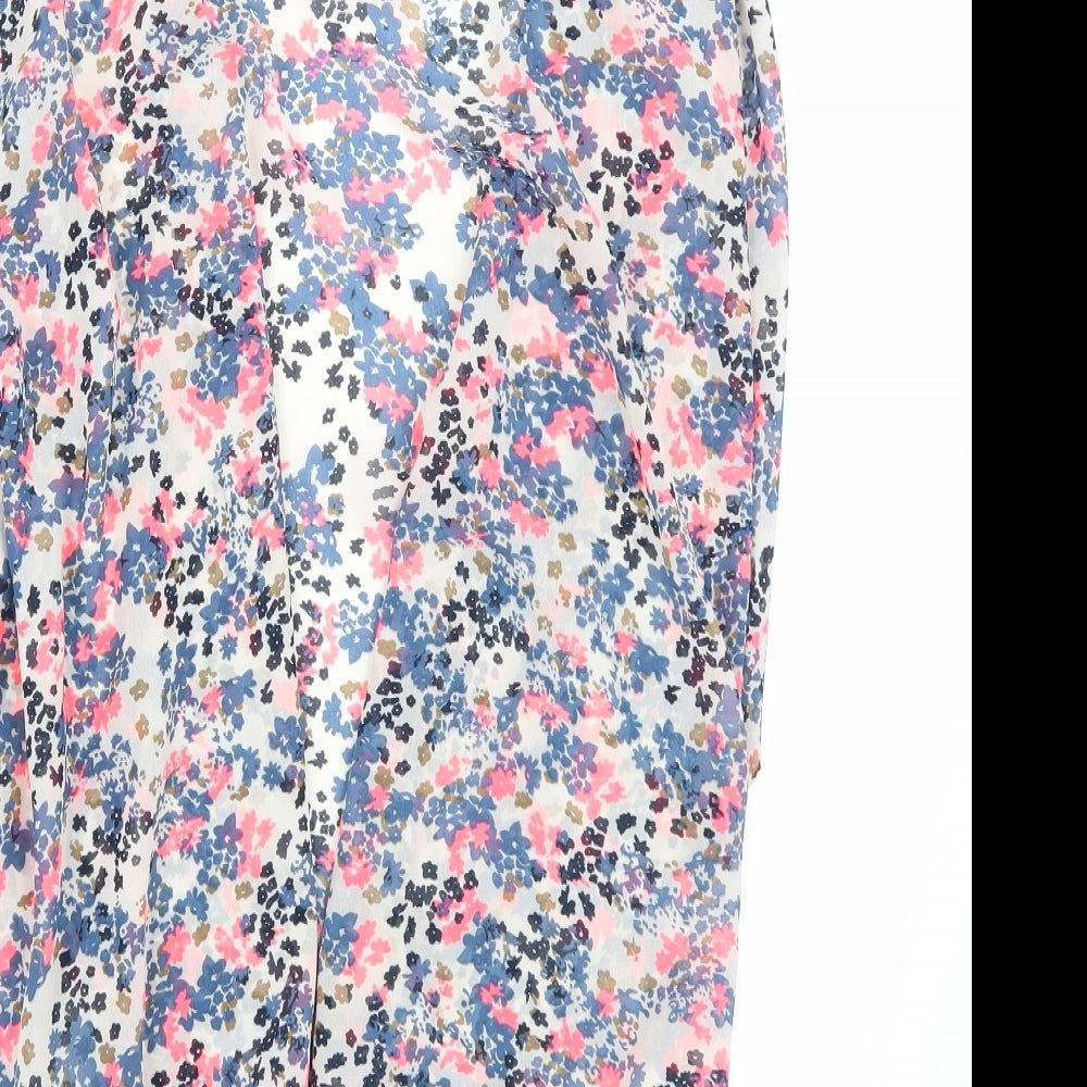 Newlook Girls White Floral Rayon Cardigan Jumper Size M