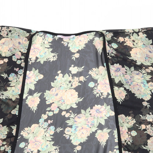 Miss Evie Girls Black Floral  Cardigan Jumper Size 13 Years