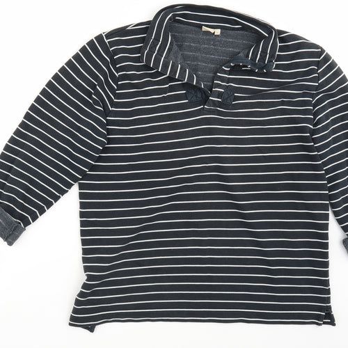 Cotton Traders Womens Blue Striped  Pullover Jumper Size L
