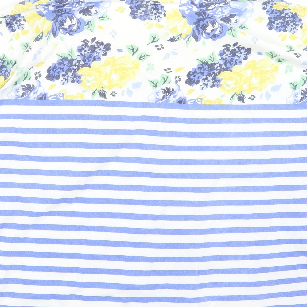 Country rode Womens White Striped  Basic T-Shirt Size XL