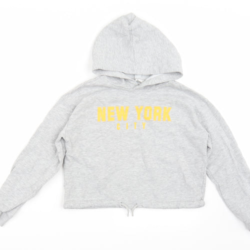 H&M Girls Grey   Pullover Hoodie Size 11 Years