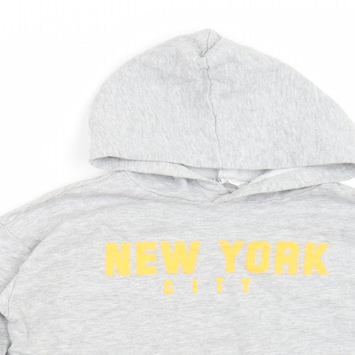 H&M Girls Grey   Pullover Hoodie Size 11 Years