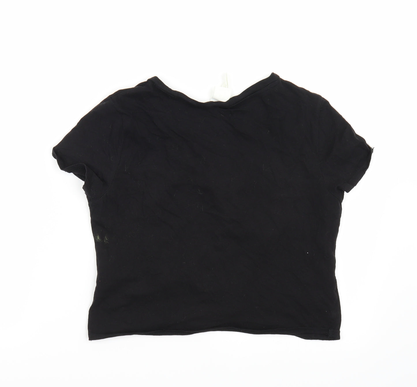 H&M Womens Black   Cropped T-Shirt Size S