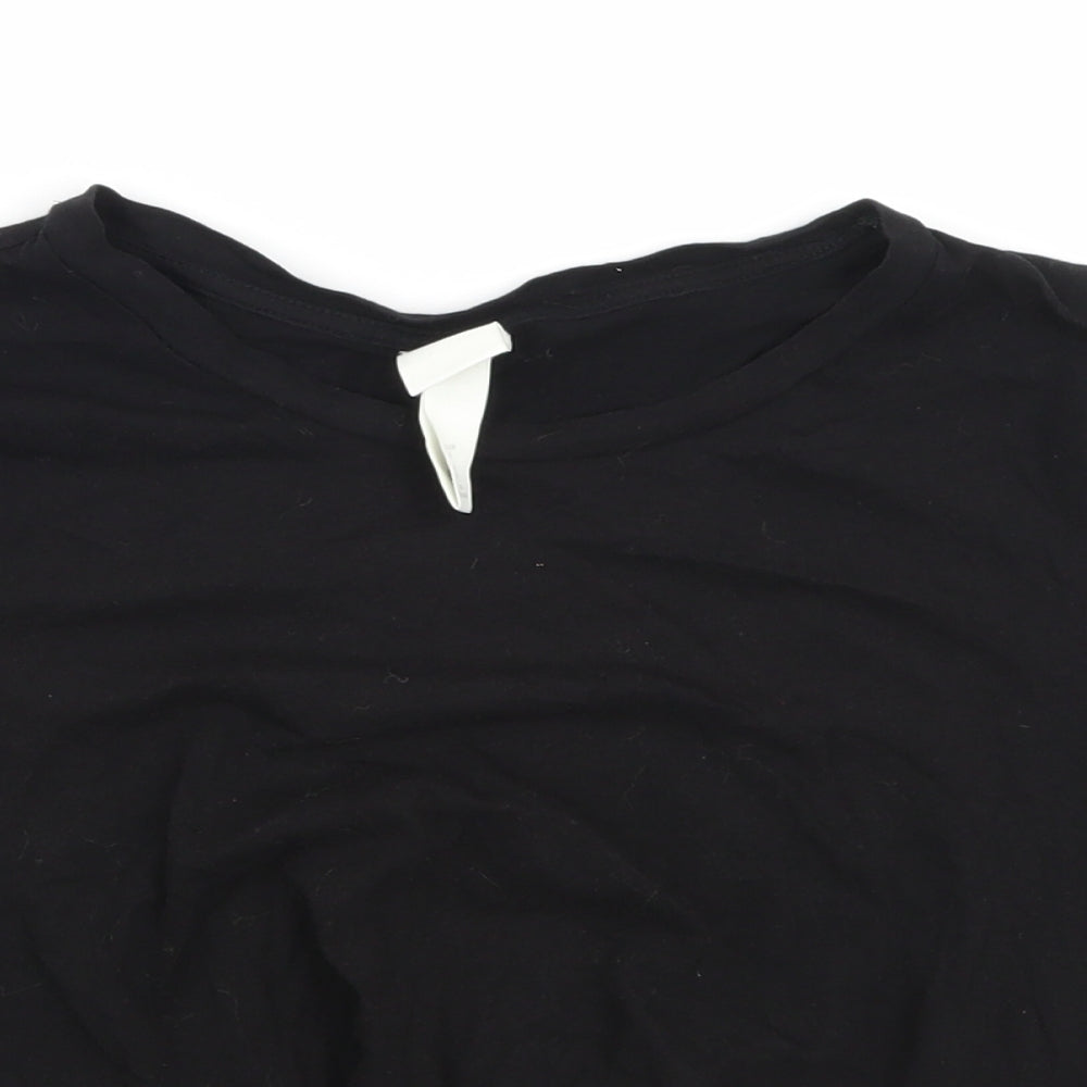 H&M Womens Black   Cropped T-Shirt Size S
