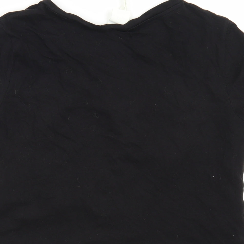 H&M Womens Black   Cropped T-Shirt Size S