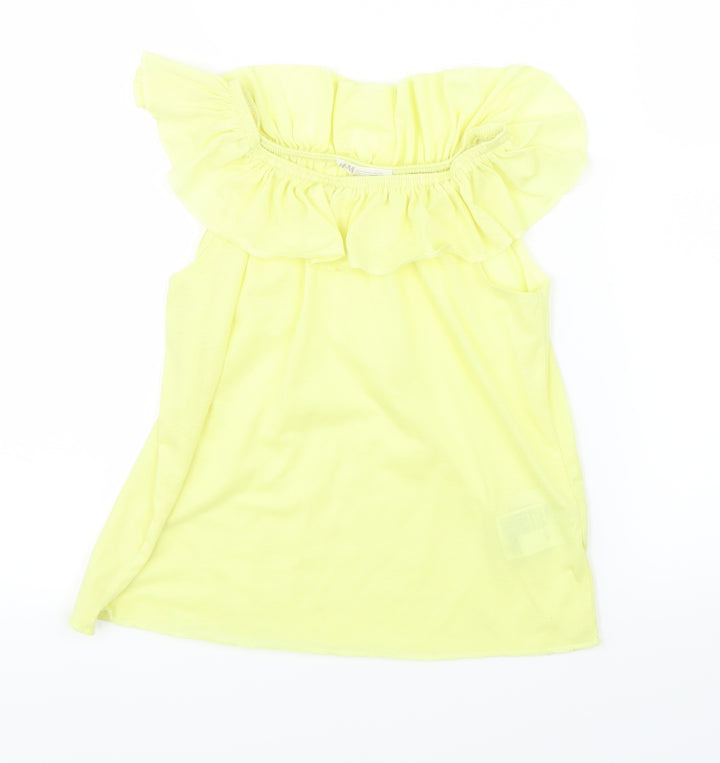 H&M Girls Yellow   Basic T-Shirt Size 5-6 Years