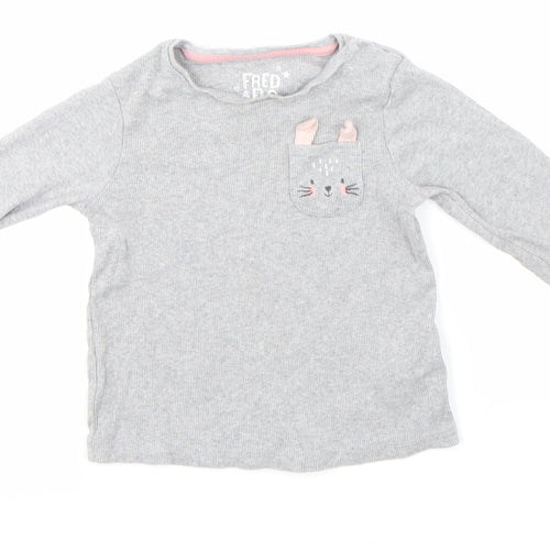 F&F Girls Grey   Basic T-Shirt Size 18-24 Months