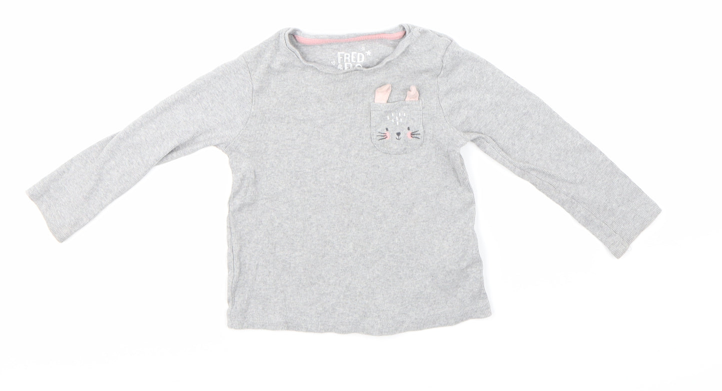 F&F Girls Grey   Basic T-Shirt Size 18-24 Months