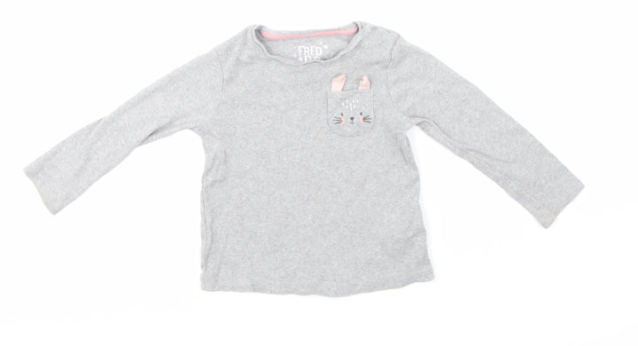 F&F Girls Grey Basic T-Shirt Size 18-24 Months