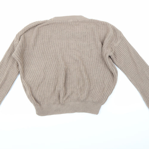 Boohoo Womens Brown  Knit Pullover Jumper Size M
