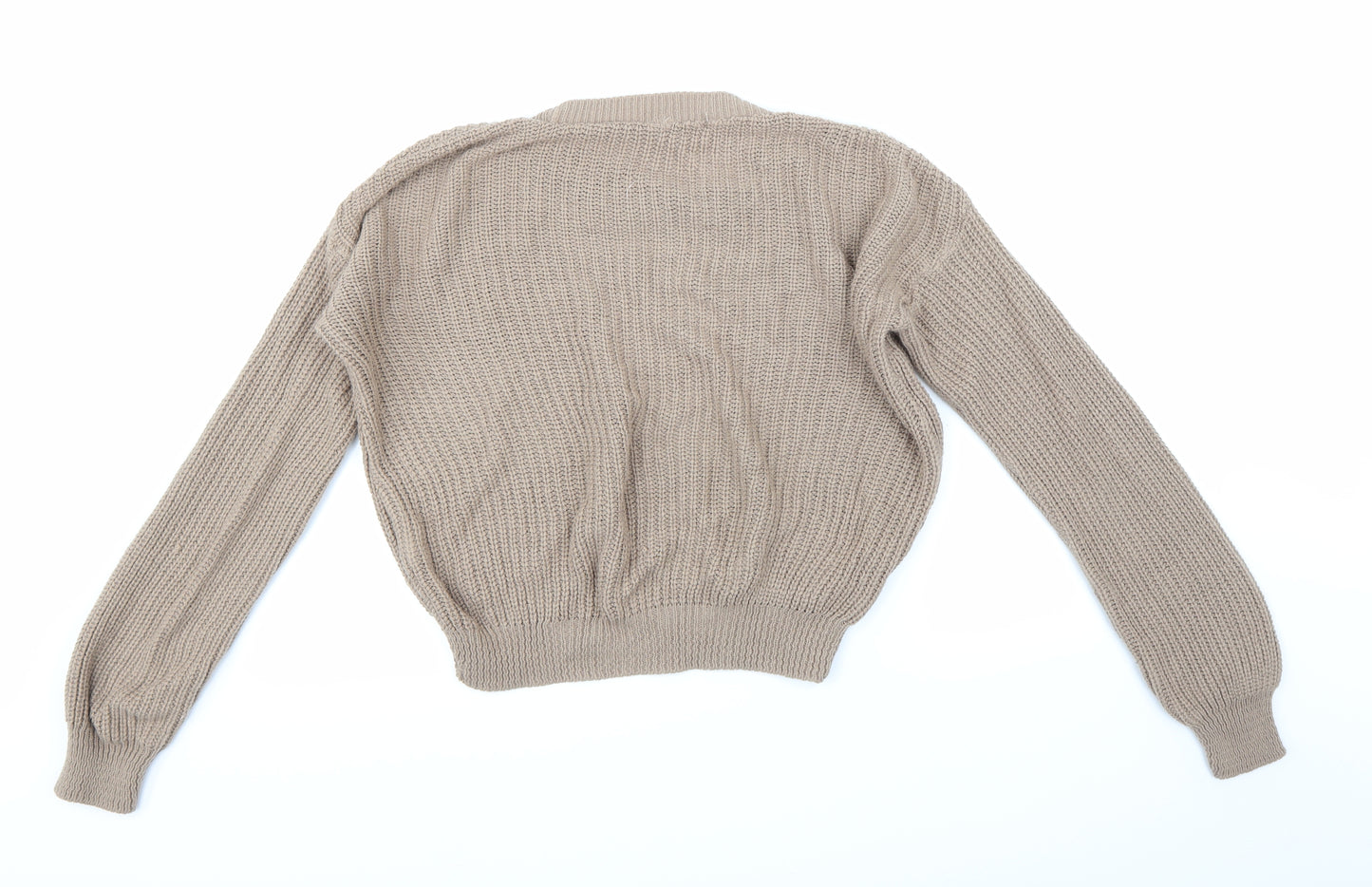 Boohoo Womens Brown  Knit Pullover Jumper Size M