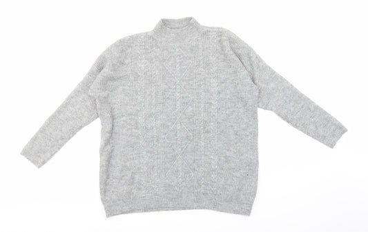 Front view of Peacocks women’s grey knit jumper, size S