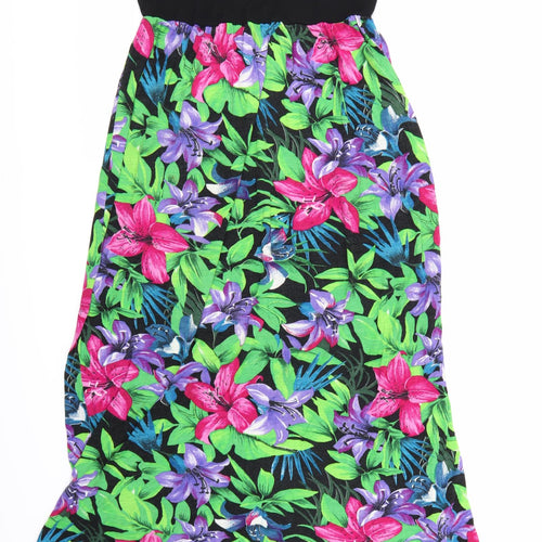 F&F Womens Black Floral  A-Line  Size 12