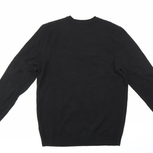ASOS Mens Black  Knit Henley Jumper Size M