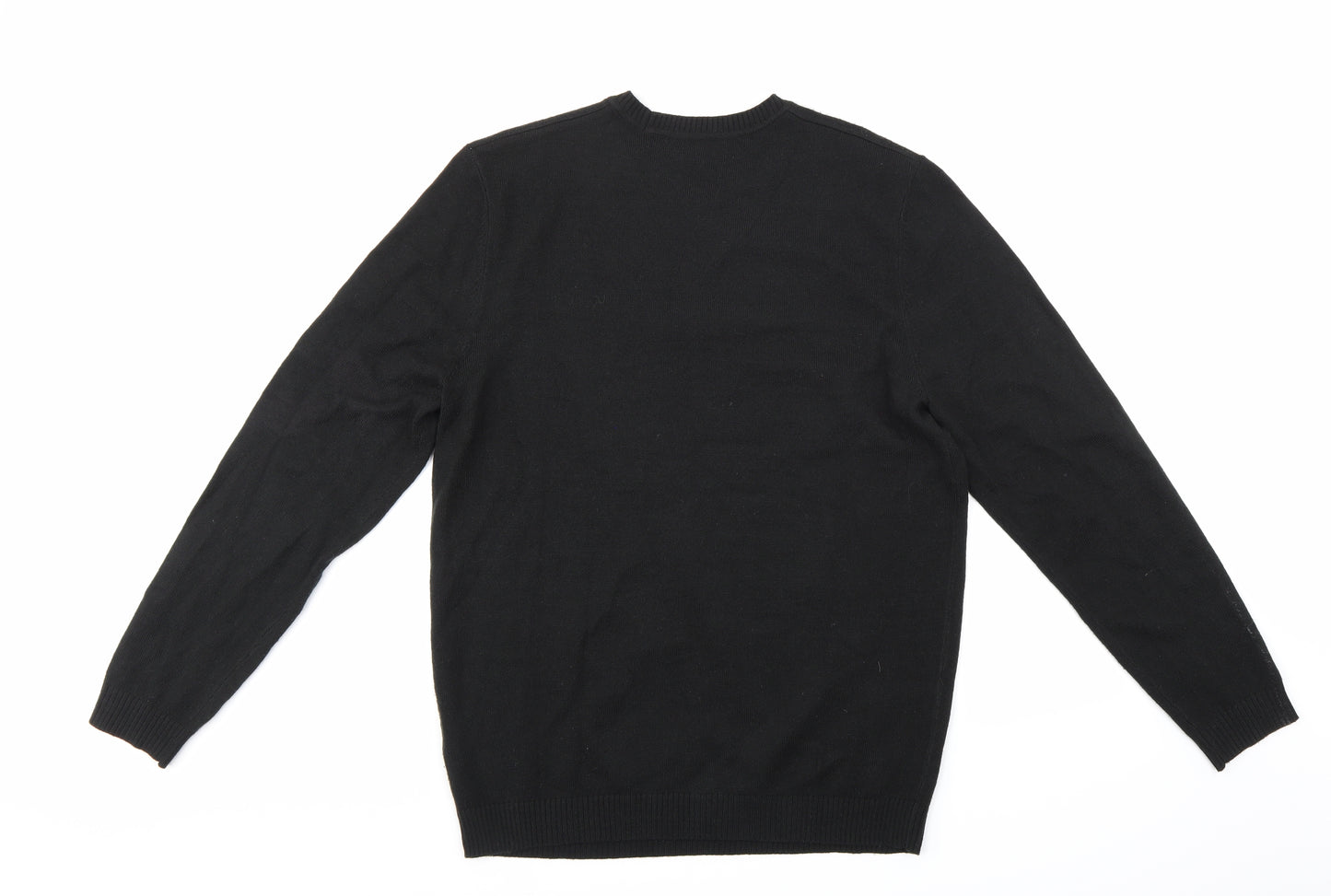 ASOS Mens Black  Knit Henley Jumper Size M