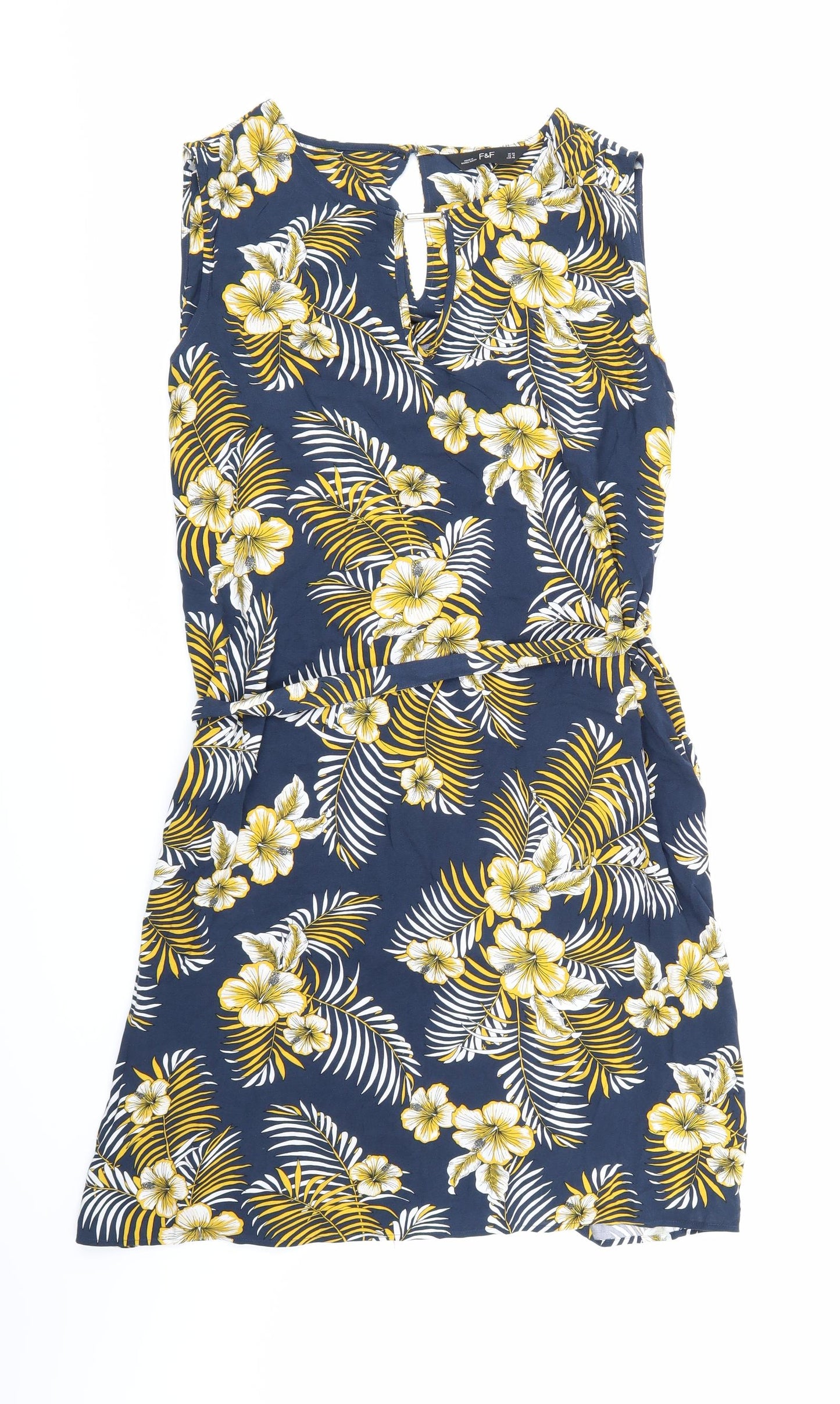 F&F Womens Blue Floral  A-Line  Size 20
