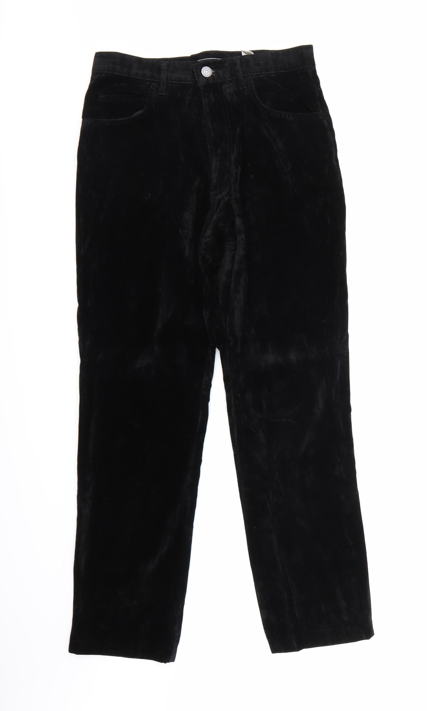 NEXT Womens Black  Velvet Trousers   L28 in