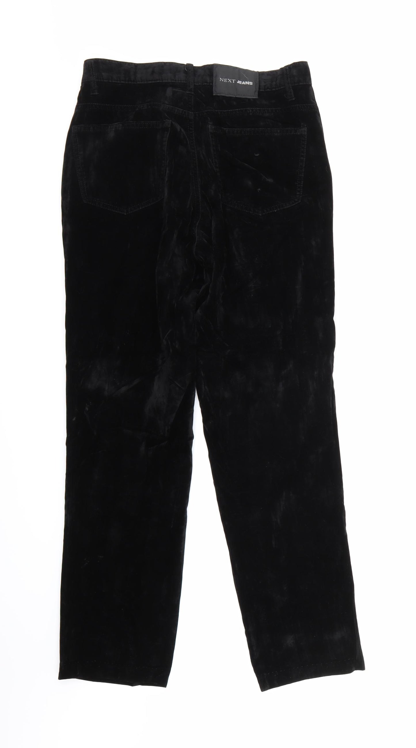 NEXT Womens Black  Velvet Trousers   L28 in