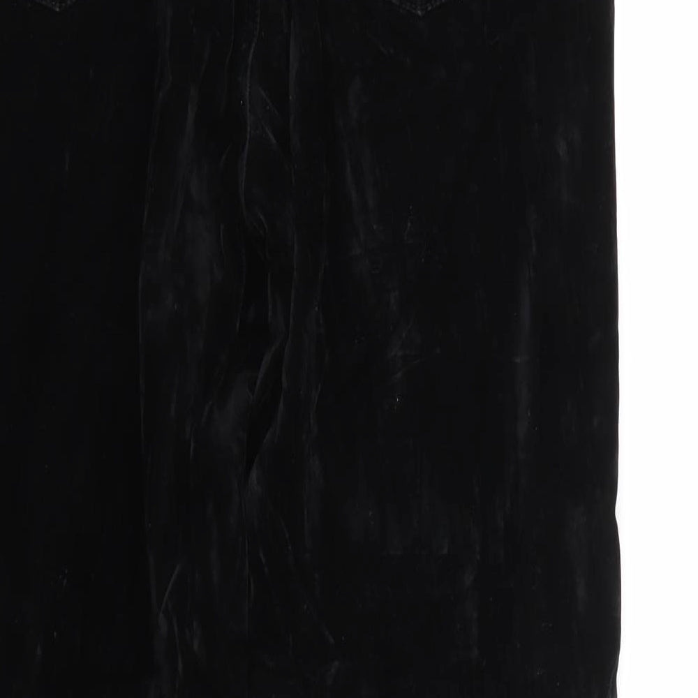 NEXT Womens Black  Velvet Trousers   L28 in