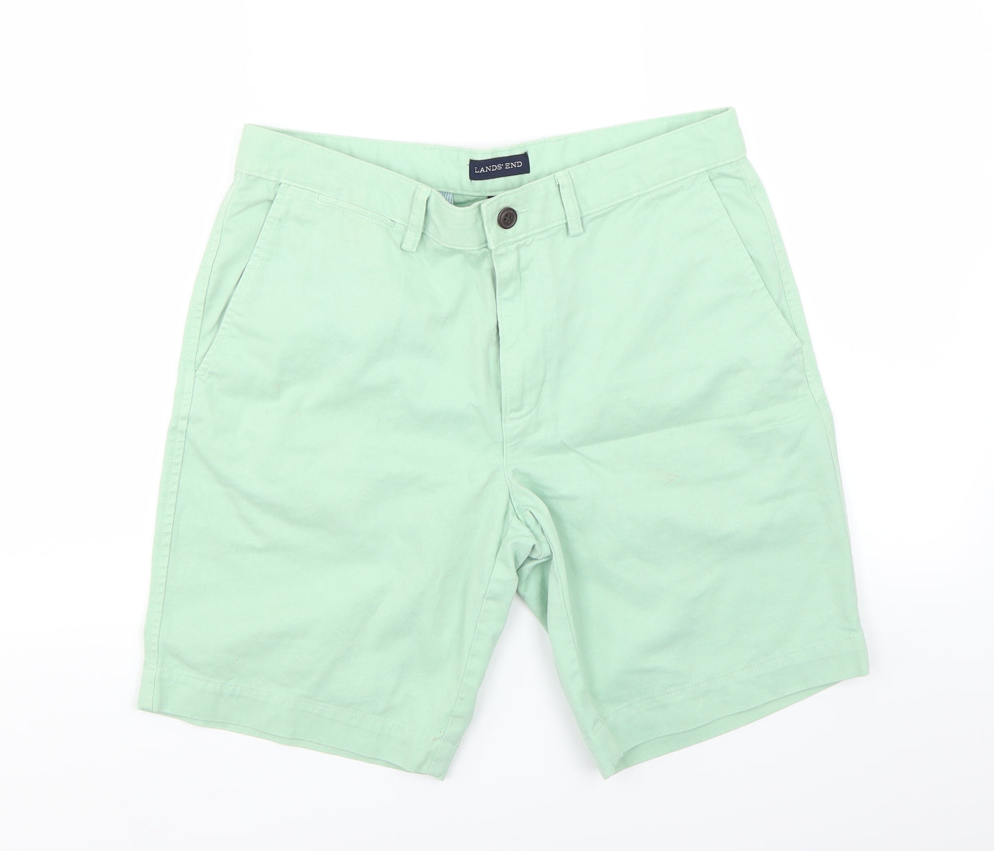 Lands End Mens Green   Chino Shorts