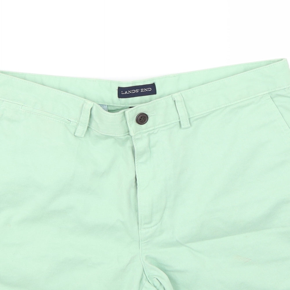 Lands End Mens Green   Chino Shorts