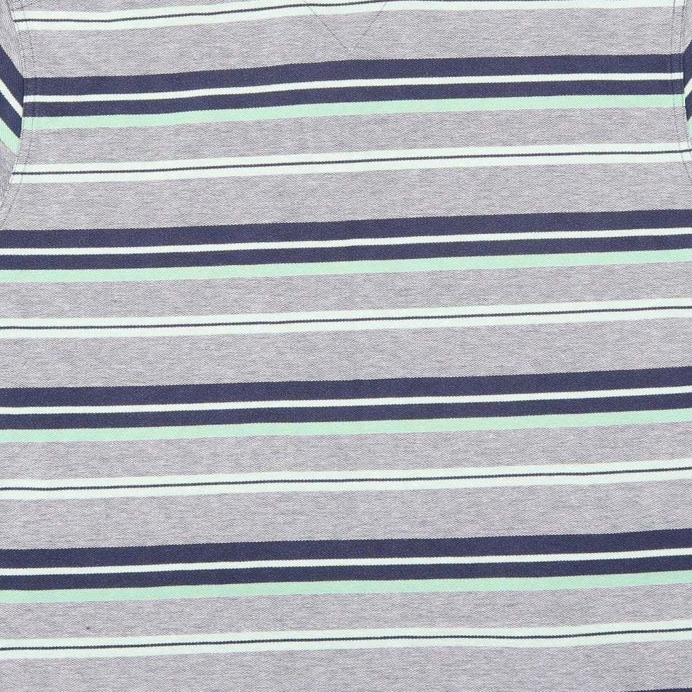 Easy Mens Blue Striped   Polo Size XL