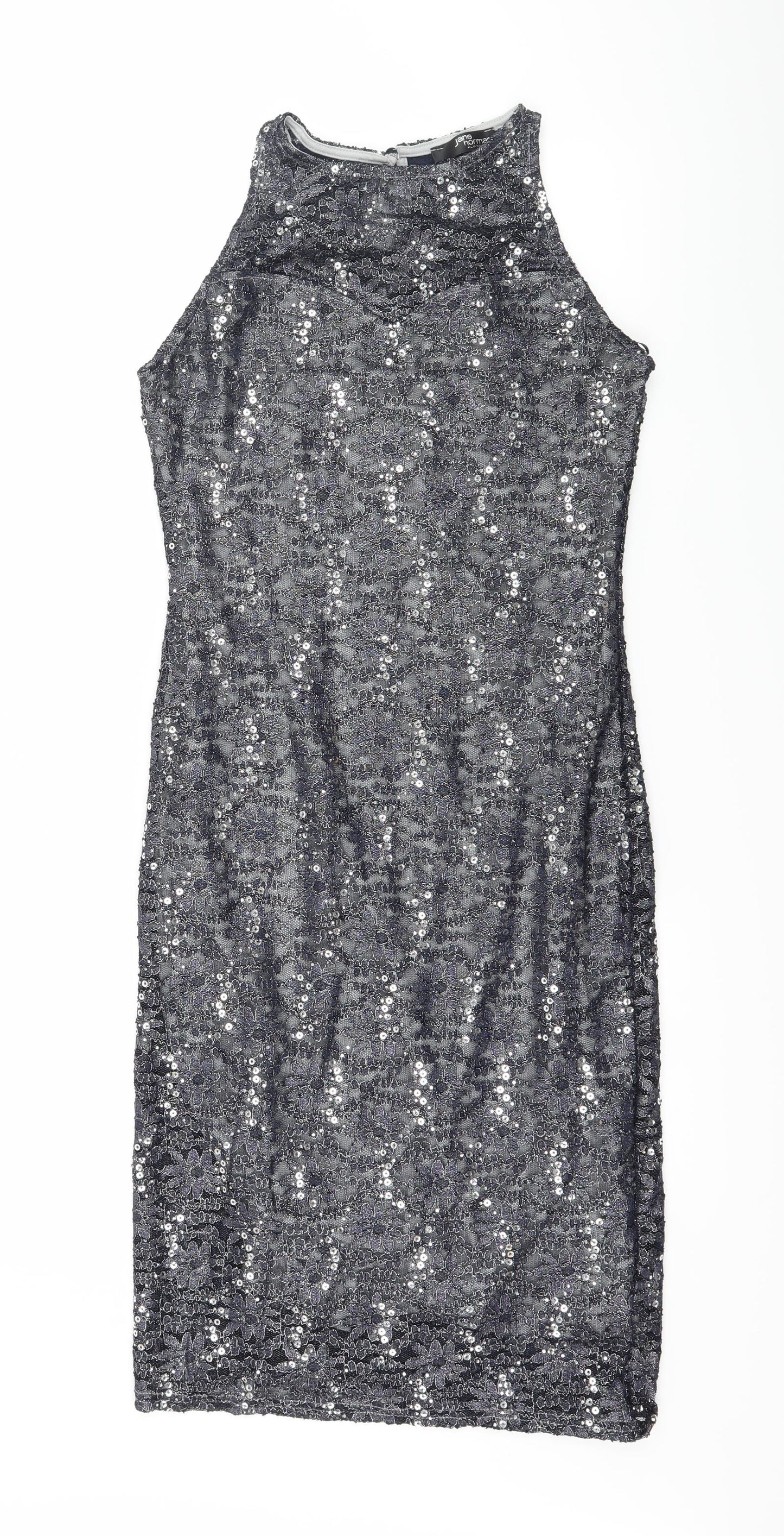 Jane Norman Womens Blue  Lace Bodycon  Size 12