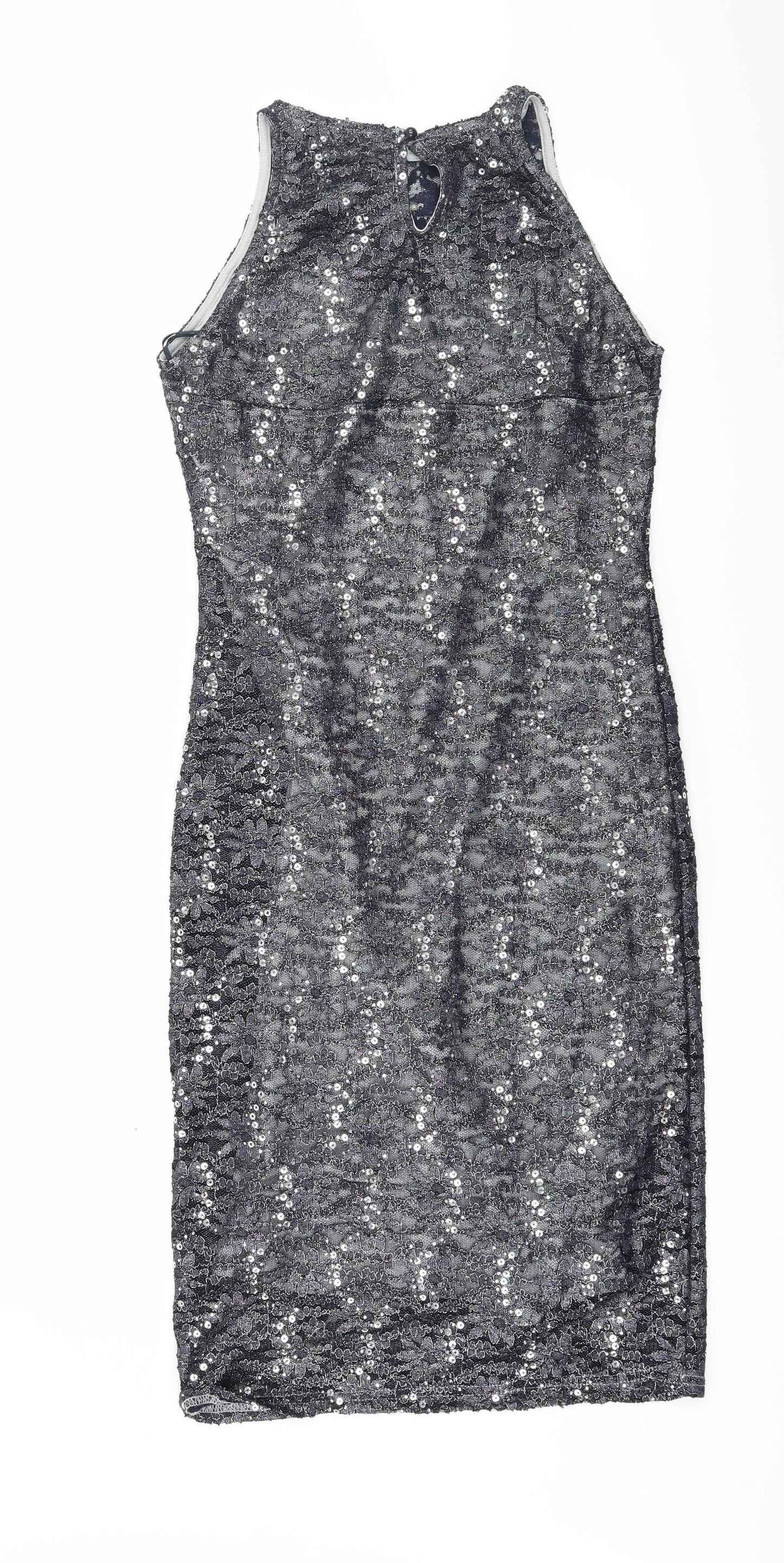 Jane Norman Womens Blue  Lace Bodycon  Size 12