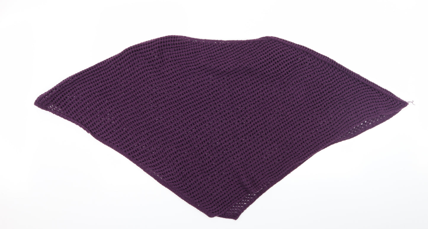 Preworn Womens Purple  Knit Pullover Jumper One Size  - Poncho