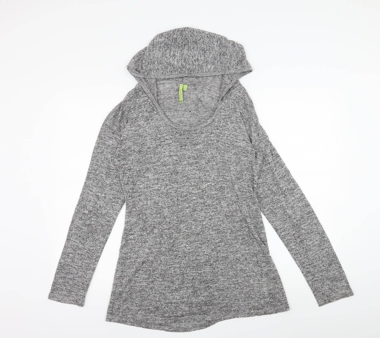 Free Socitey Womens Grey  Jersey Pullover Hoodie Size 14
