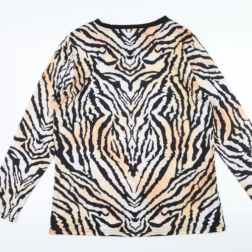 Preworn Mens White Animal Print Jersey  T-Shirt Size XL