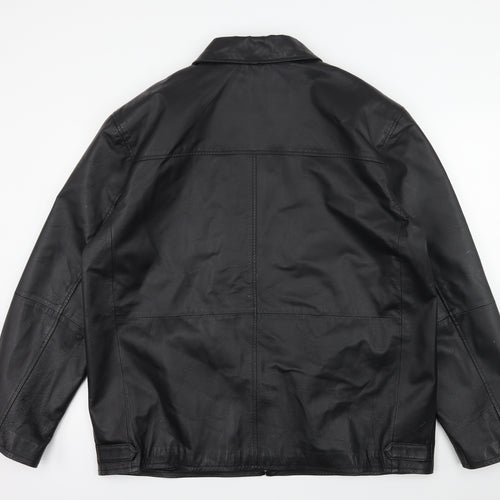 C.Comberti Mens Black   Biker Jacket Size 2XL
