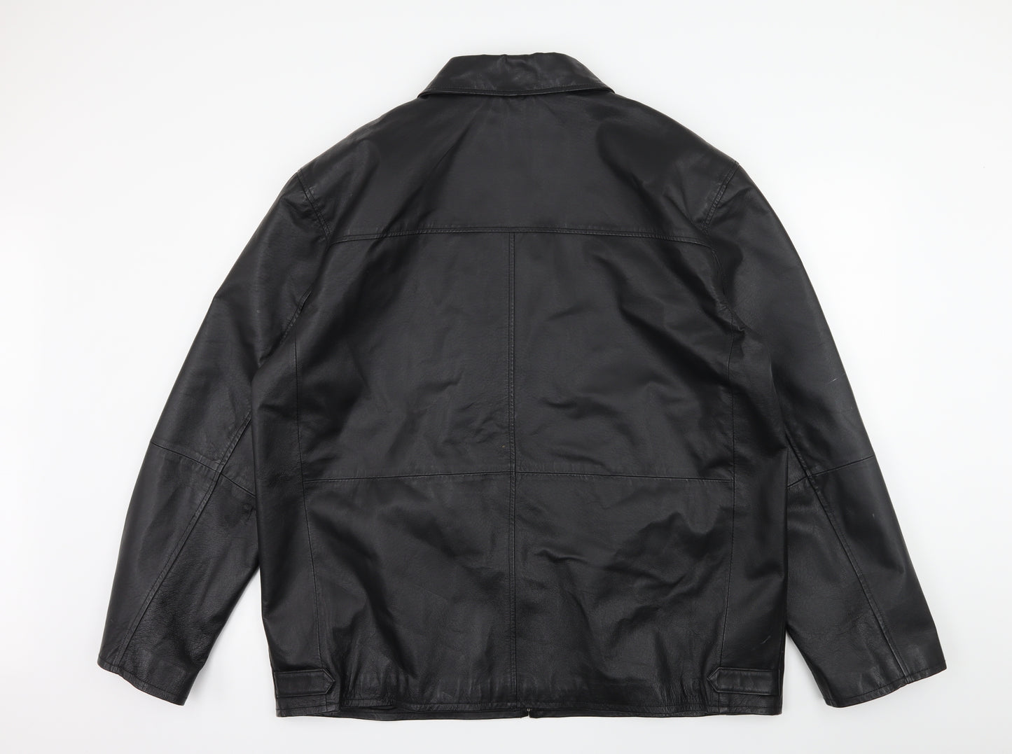 C.Comberti Mens Black   Biker Jacket Size 2XL