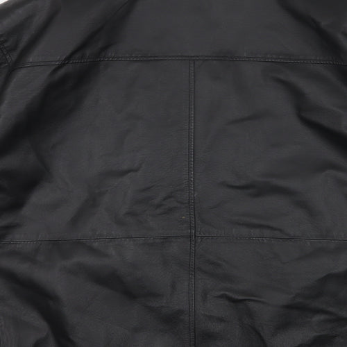 C.Comberti Mens Black   Biker Jacket Size 2XL
