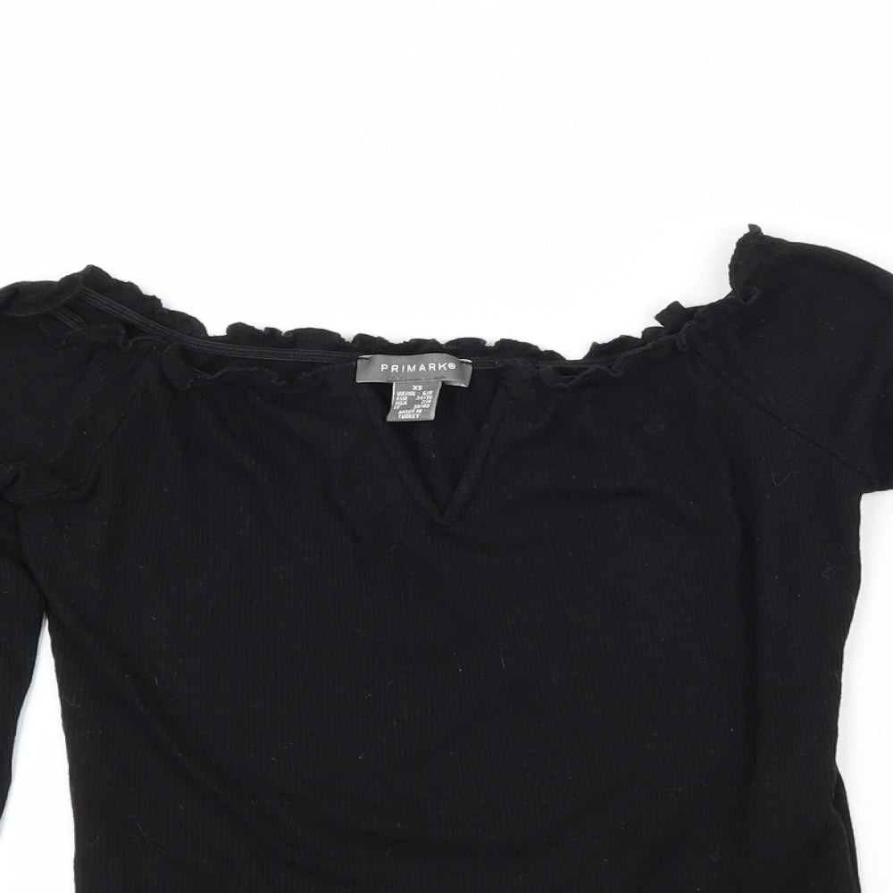 Primark Womens Black  Jersey Basic T-Shirt Size 6