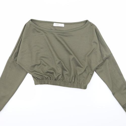 Femme Luxe Womens Green  Jersey Pullover Sweatshirt Size S