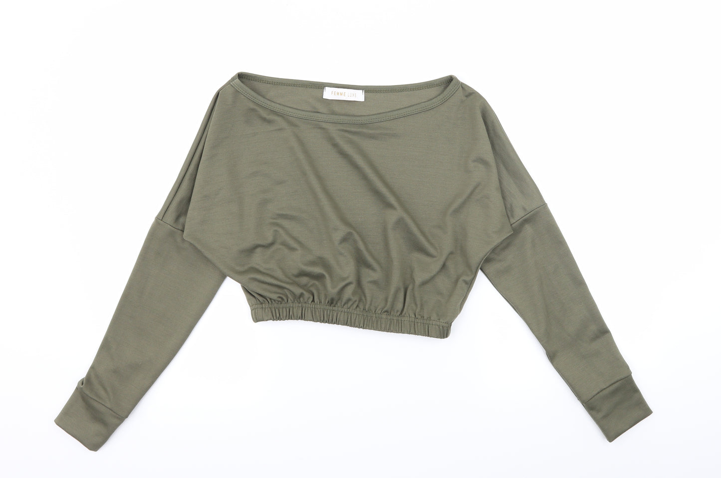 Femme Luxe Womens Green  Jersey Pullover Sweatshirt Size S