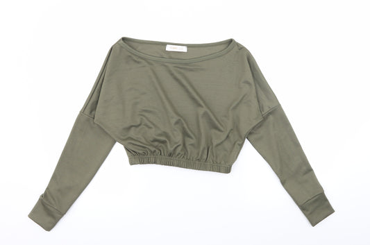 Femme Luxe Womens Green  Jersey Pullover Sweatshirt Size S