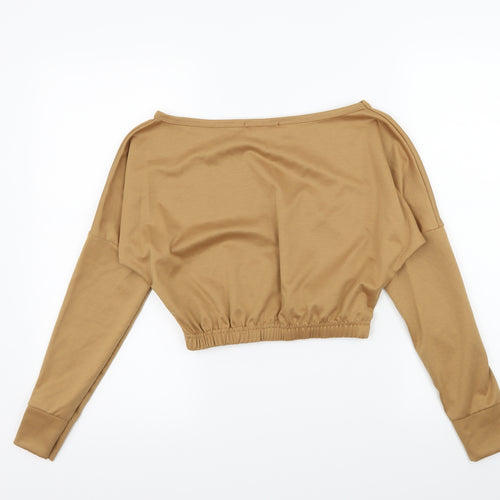 Femme Luxe Womens Brown  Jersey Pullover Sweatshirt Size S
