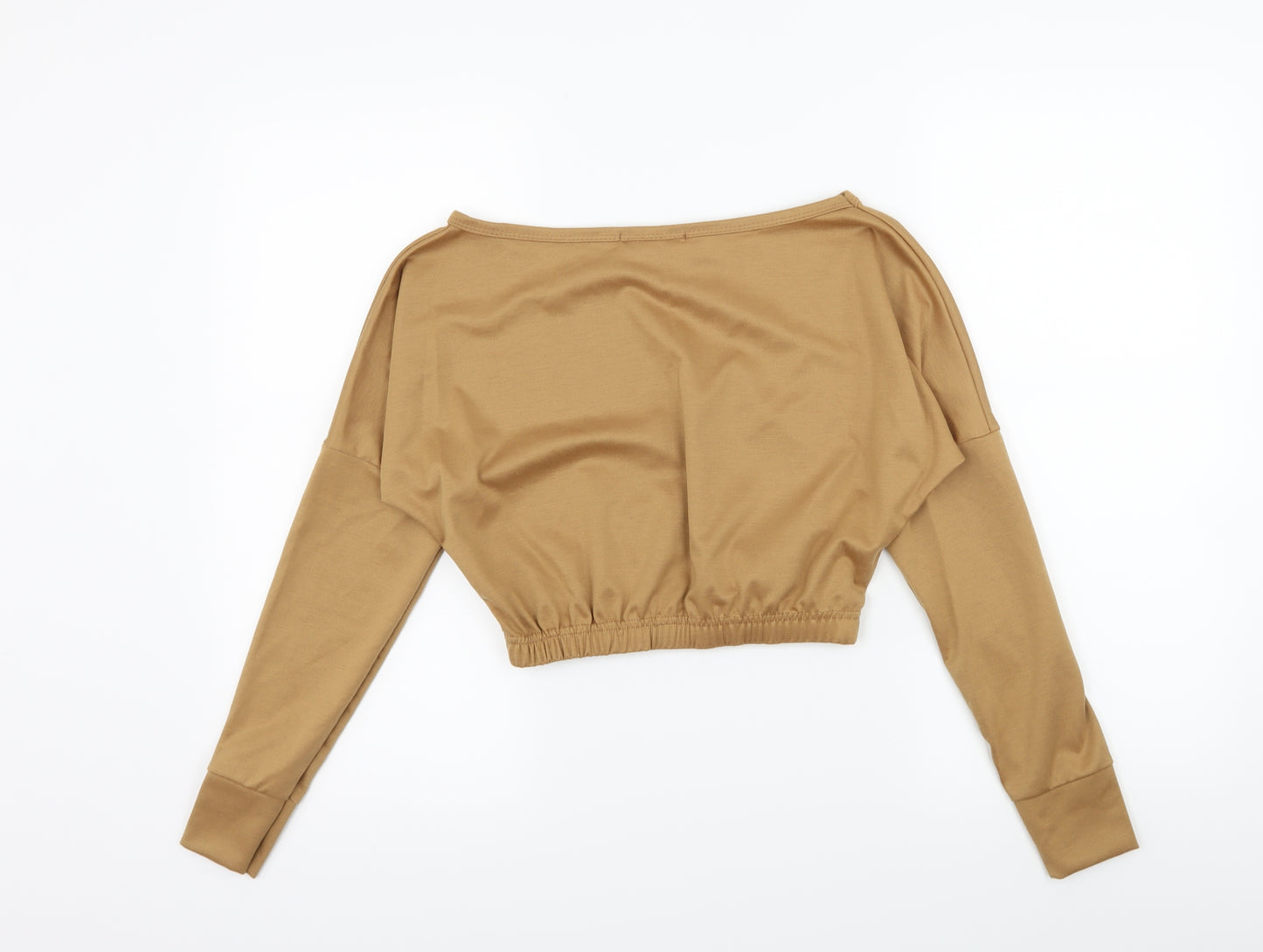 Femme Luxe Womens Brown  Jersey Pullover Sweatshirt Size S