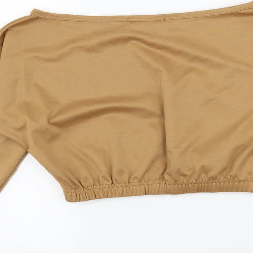 Femme Luxe Womens Brown  Jersey Pullover Sweatshirt Size S