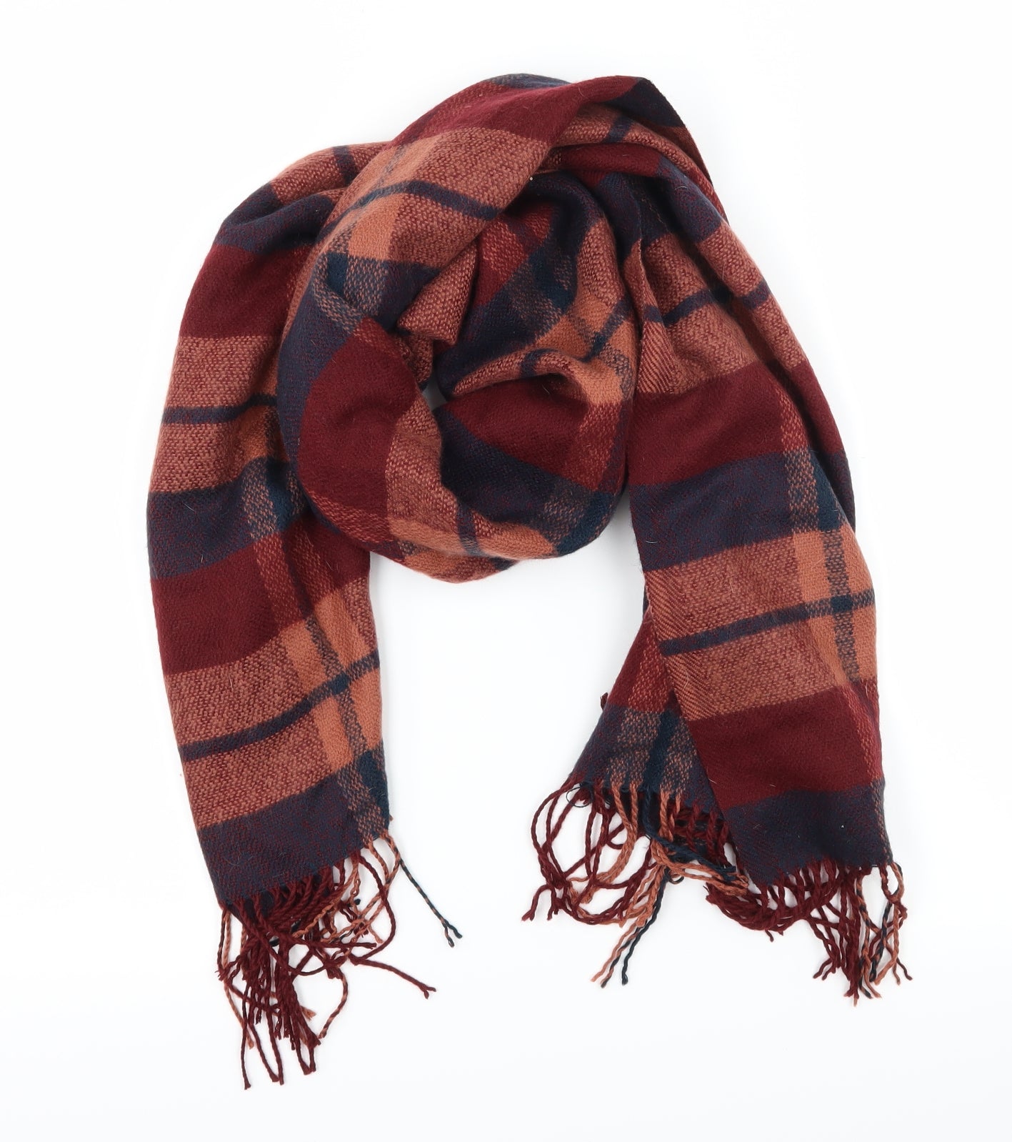 Matalan Womens Red Check Knit  Scarf