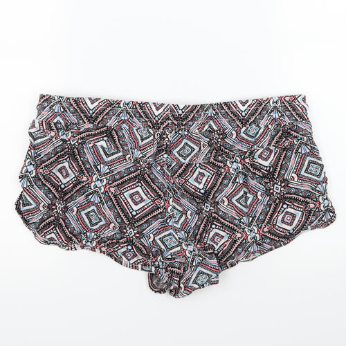 Denim & Co. Womens Multicoloured Geometric  Hot Pants Shorts Size 14