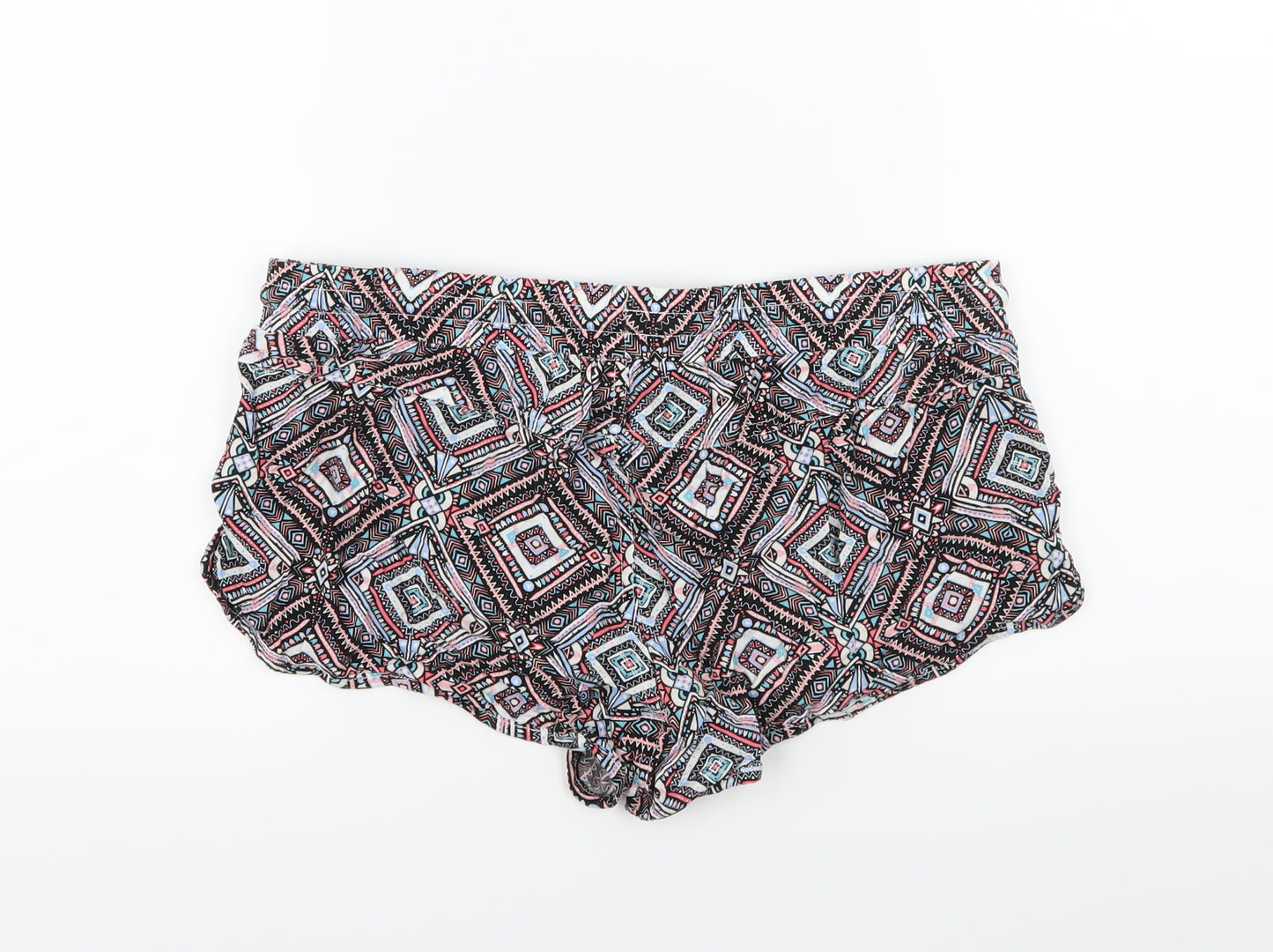 Denim & Co. Womens Multicoloured Geometric  Hot Pants Shorts Size 14