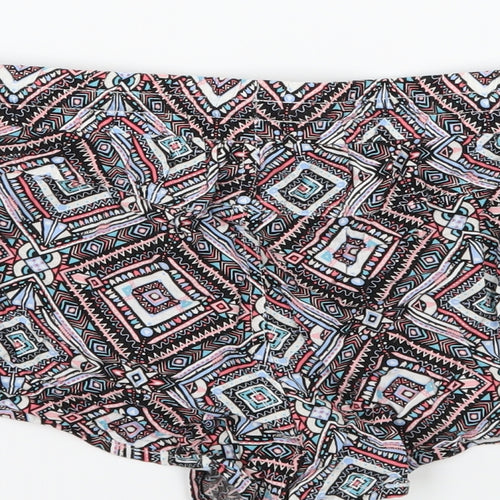Denim & Co. Womens Multicoloured Geometric  Hot Pants Shorts Size 14