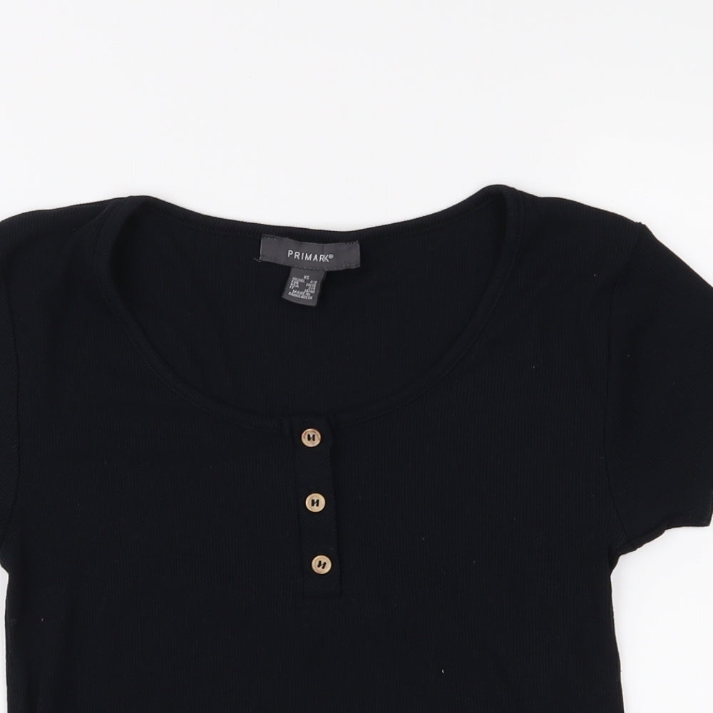 Primark Womens Black   Basic T-Shirt Size XS