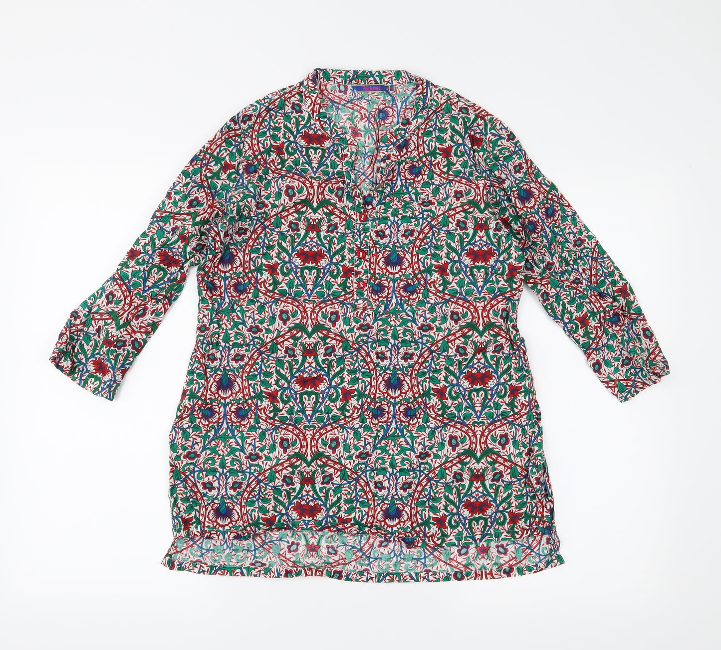 Akkriti Womens Green Floral  Tunic Blouse Size M