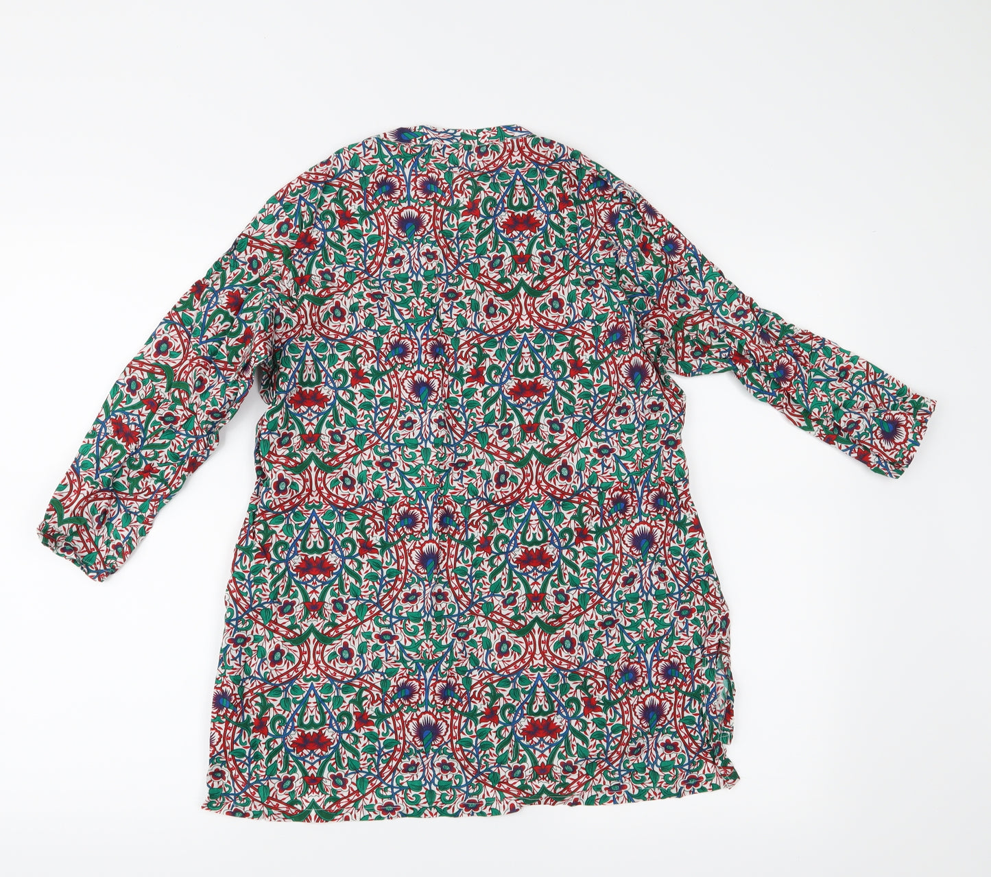 Akkriti Womens Green Floral  Tunic Blouse Size M