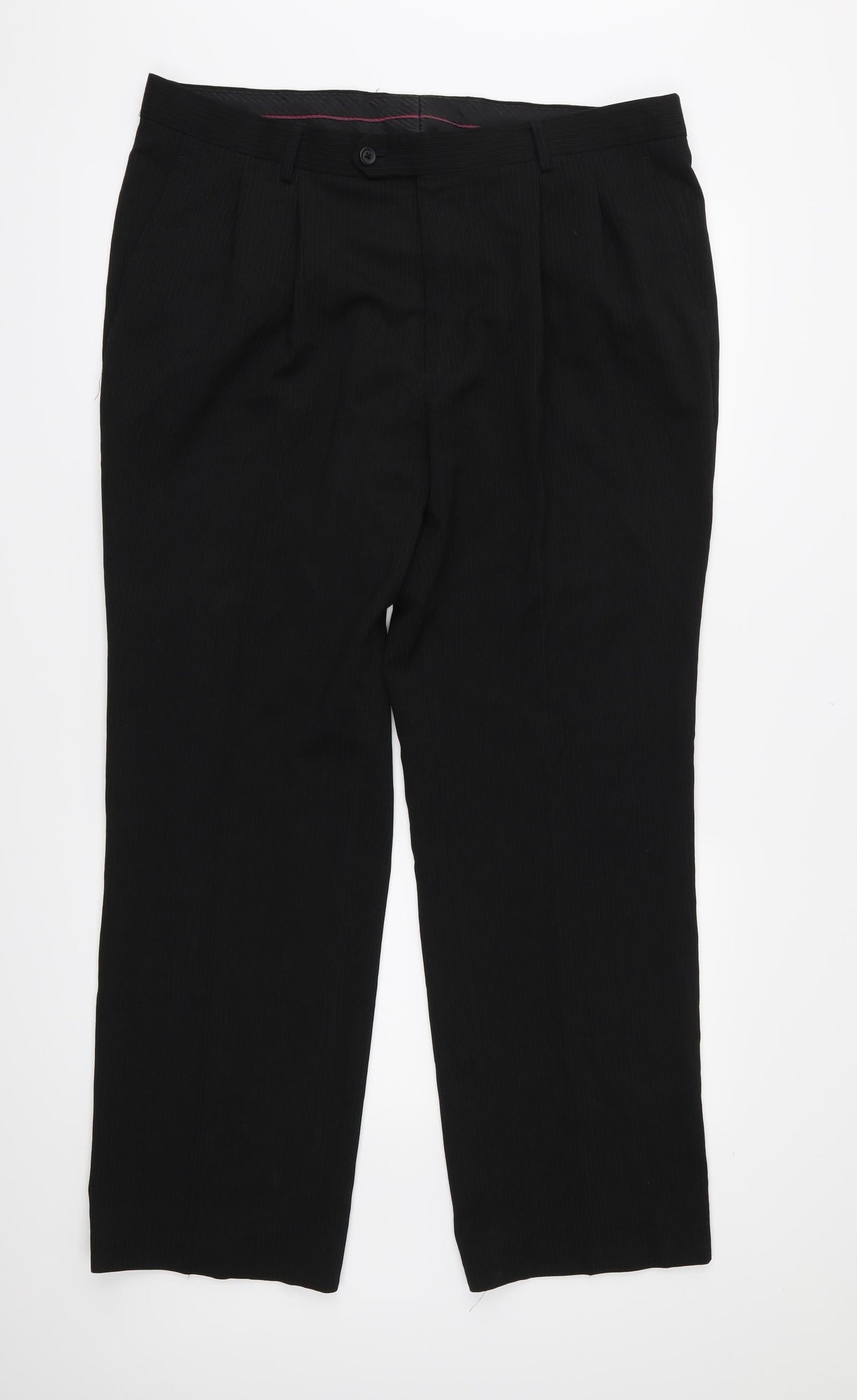 NEXT Mens Black Striped  Trousers  Size 38 L30 in
